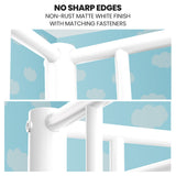 KINGSTON SLUMBER Single over Double Metal Bunk Bed Frame, Matte White - Top-Down View
