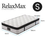 KINGSTON SLUMBER RelaxMax 31cm Single Mattress, Medium, Euro Top, 5-Zone, Pocket Spring, Knitted Fabric - Extra Image