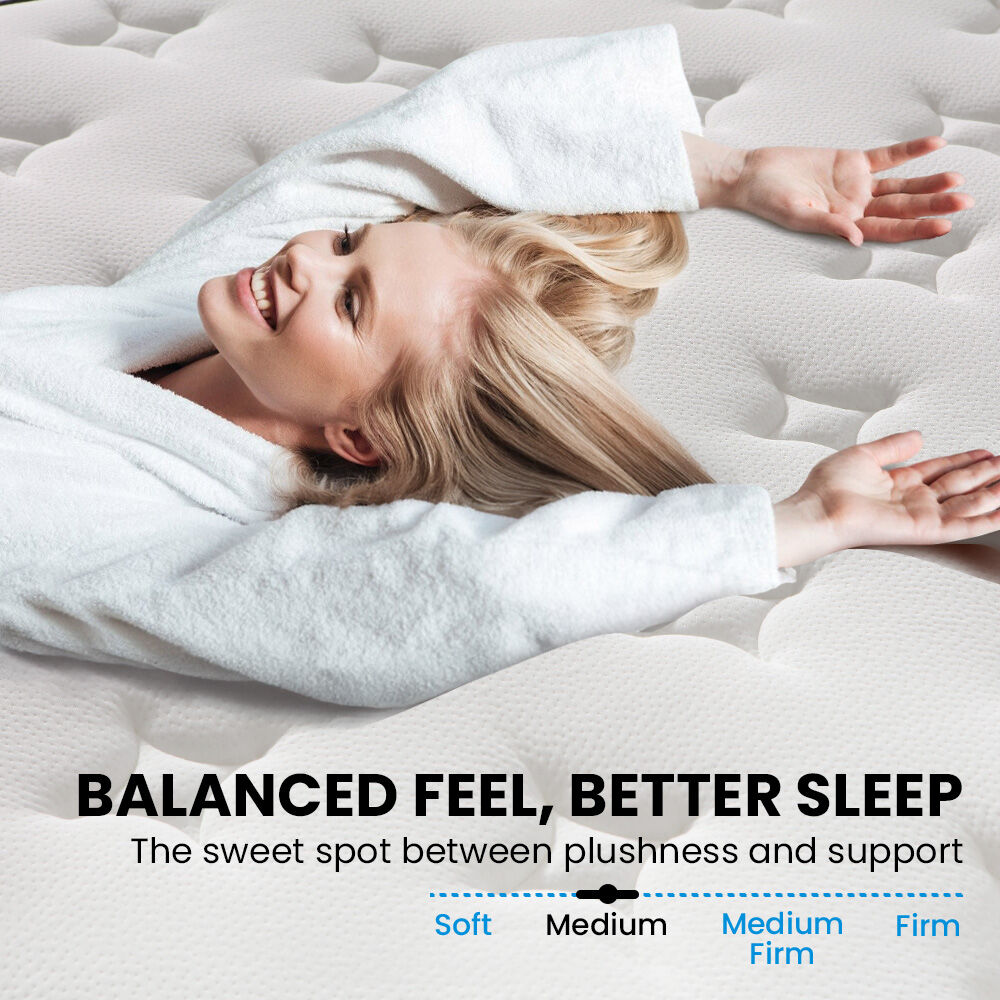 KINGSTON SLUMBER RelaxMax 31cm King Single Mattress, Medium, Euro Top, 5-Zone, Pocket Spring, Knitted Fabric