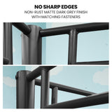 Kingston Slumber 2in1 Single Metal Bunk Bed Frame, with Modular Design, Dark Matte Grey - Top-Down View