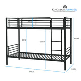 KINGSTON SLUMBER 2in1 Single Metal Bunk Bed Frame, with Modular Design, Dark Matte Grey