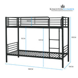 Kingston Slumber 2in1 Single Metal Bunk Bed Frame, with Modular Design, Dark Matte Grey - Extra Image