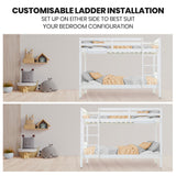 Kingston Slumber Single Bunk Bed Frame Solid Pine Wood Timber, Modular Design, White - Extra Image