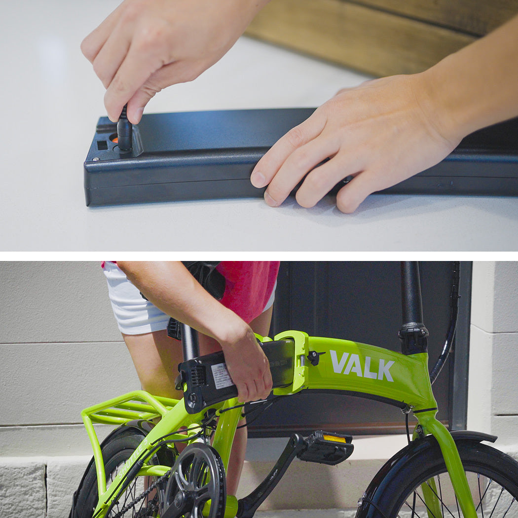 VALK Shuttle 5 Electric Folding Bike, Gen II, 20 Tyres, Shimano 7-Speed, Lime Green