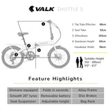 VALK Shuttle 5 Electric Folding Bike, Gen II, 20