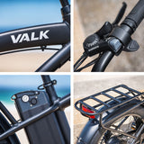 VALK Electric Fat Tyre Cruiser Bike, eBike with Throttle, Matte Black - Extra Image