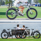 VALK Electric Fat Tyre Cruiser Bike, eBike with Throttle, White - Extra Image