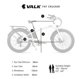 VALK Electric Fat Tyre Cruiser Bike, eBike with Throttle, White - Extra Image