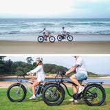 VALK Electric Fat Tyre Cruiser Bike, eBike with Throttle, Tektro Hydraulic Brakes, Blue - Top-Down View