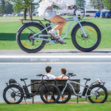 VALK Electric Fat Tyre Cruiser Bike, eBike with Throttle, Tektro Hydraulic Brakes, Blue - Extra Image