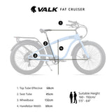 VALK Electric Fat Tyre Cruiser Bike, eBike with Throttle, Tektro Hydraulic Brakes, Blue - Extra Image