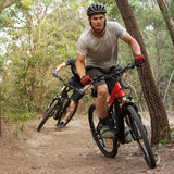 2023 Valk MX7 Electric Bike Medium frame Mountain ebike, Black and Red - Rear View