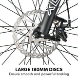 VALK MX7 Electric Bike, Medium frame Mountain ebike, Black and Lime Green - 45-Degree Angle