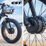 VALK Electric Fat Tyre Tricycle, 500W, Throttle, Hydraulic Disc Brakes, Alloy Frame, Suspension, Black - Low Angle