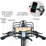VALK Electric Fat Tyre Tricycle, 500W, Throttle, Hydraulic Disc Brakes, Alloy Frame, Suspension, Black - Rear View