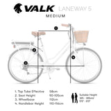 Valk Laneway 5 Vintage Electric Bike, Torque Sensor equipped eBike, Medium, White - Front View