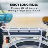 Valk Laneway 5 Vintage Electric Bike, Torque Sensor equipped eBike, Medium, White - Low Angle