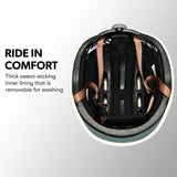 VALK Retro Bike Helmet, 56-61cm S, M, L Universal Dial Fit System, Graphite Blue - Front View