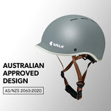 VALK Retro Bike Helmet, 56-61cm S, M, L Universal Dial Fit System, Graphite Blue - Side View