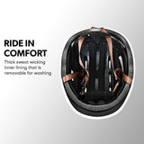 Valk Retro Bike Helmet, 56-61cm S, M, L Universal Dial Fit System, Jet Black - Front View