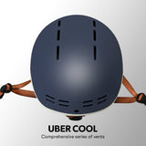 VALK Retro Bike Helmet, 56-61cm S, M, L Universal Dial Fit System, Shadow Navy - Top-Down View
