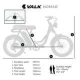 VALK Nomad Electric Fat Tyre Bike, 350W, 32km/hr, Throttle ebike, Disc Brakes, Step-Through Alloy, Shimano 7 spd, 20x4