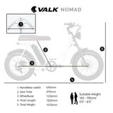 VALK Nomad Electric Fat Tyre Bike, 350W, 32km/hr, Throttle ebike, Disc Brakes, Step-Through Alloy, Shimano 7 spd, 20x4
