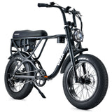 VALK Nomad Electric Fat Tyre Bike, 500W, 45km/hr, Throttle ebike, Disc Brakes, Shimano 7 spd, 20x4 Kenda Tyres, Suspension, Black