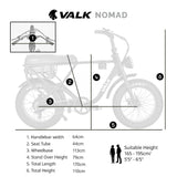 VALK Nomad Electric Fat Tyre Bike, 500W, 45km/hr, Throttle ebike, Disc Brakes, Shimano 7 spd, 20x4 Kenda Tyres, Suspension, Black - Side View