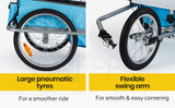 Tag-along Kids Bike Trailer Child Bicycle Pram Stroller Children Jogger Blue - Top-Down View