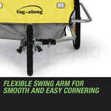 Tag-along Kids Bike Trailer Bicycle Pram Stroller Children Jogger Yellow - Low Angle