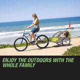 Tag-along Kids Bike Trailer Bicycle Pram Stroller Children Jogger Yellow - Extra Image