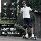 BULLET Electric Hoverboard Scooter 6.5 Inch Wheels, Colour LED Lighting, Carry Bag, Gen III Camo Grey - Front View