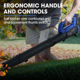 POWERBLADE BW4 20V Cordless Electric Leaf Blower Kit, with Battery and Fast Charger - Rear View
