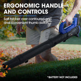 PowerBlade 20V Cordless Electric Leaf Blower, Skin Only - Rear View