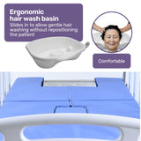 EQUIPMED Electric 8 Function Medical Bed , w/ Mattress & Over Bed Table, Adjustable Back and Leg Lifting, Lateral Tilting, Commode Bowl, IV Pole - Extra Image