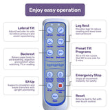 EQUIPMED Electric 8 Function Medical Bed , w/ Mattress & Over Bed Table, Adjustable Back and Leg Lifting, Lateral Tilting, Commode Bowl, IV Pole - Extra Image