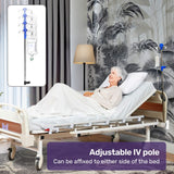 EQUIPMED 4 Function Medical Bed, w/ Mattress & Over Bed Table, Easy Manual Adjustable Back and Leg Incline, IV Pole - Top-Down View