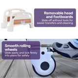 EQUIPMED 4 Function Medical Bed, w/ Mattress & Over Bed Table, Easy Manual Adjustable Back and Leg Incline, IV Pole - Extra Image