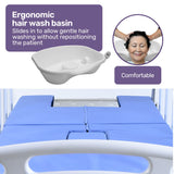EQUIPMED 7 Function Medical Bed, w/ Mattress & Over Bed Table, Adjustable Back and Leg Lifting, Lateral Tilting, Commode Bowl, IV Pole - Extra Image