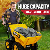 Baumr-AG Power Wheelbarrow Motorized Mini Petrol Powered Wheel Barrow Self Dump - Side View