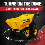 Baumr-AG Power Wheelbarrow Motorized Mini Petrol Powered Wheel Barrow Self Dump - Top-Down View