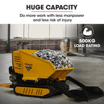 BAUMR-AG 10HP Wheelbarrow Dumper Motorised Ride On Wheel Borrow, 306CC Petrol Engine 500kg Capacity
