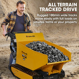 Baumr-AG Motorised Tracked Wheelbarrow Dumper, Briggs & Stratton CR950 Petrol Engine, 500kg Capacity - 45-Degree Angle