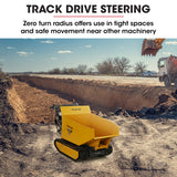 Baumr-AG Motorised Tracked Wheelbarrow Dumper, Briggs & Stratton CR950 Petrol Engine, 500kg Capacity - Close-Up Angle