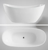 MARBELLA Freestanding Bath Tub Bathtub 1680x760x730 Round Standing Acrylic Gloss - Side View