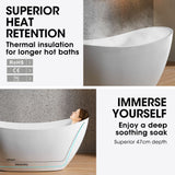 MARBELLA Freestanding Bath Tub Bathtub 1680x760x730 Round Standing Acrylic Gloss - Close-Up Angle