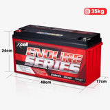 X-CELL AGM Deep Cycle Battery 12V 155Ah Portable Sealed SLA Camping Solar Marine - Rear View