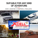 X-Cell 170Ah AGM Battery Deep Cycle 12v Marine Solar Camping Volt Glass 4WD SLA - Close-Up Angle