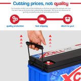 X-Cell 170Ah AGM Battery Deep Cycle 12v Marine Solar Camping Volt Glass 4WD SLA - Low Angle